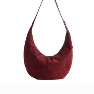 Madewell Deep Red Suede Hobo Bag